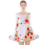 Fathers Day Pizza Long Sleeve Velvet Skater Dress