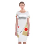 Fathers Day Pizza Classic Short Sleeve Midi Dress