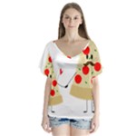 Fathers Day Pizza V-Neck Flutter Sleeve Top