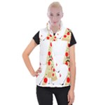 Fathers Day Pizza Women s Button Up Puffer Vest