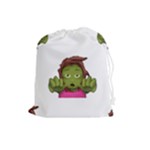 Emoji Zombie Woman Drawstring Pouch (Large)