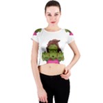 Emoji Zombie Woman Crew Neck Crop Top