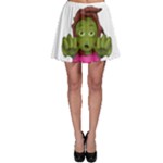 Emoji Zombie Woman Skater Skirt