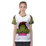 Emoji Zombie Woman Women s Sport Mesh Tee