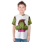 Emoji Zombie Woman Kids  Cotton Tee