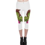 Emoji Zombie Woman Capri Leggings 