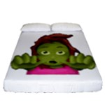 Emoji Zombie Woman Fitted Sheet (Queen Size)