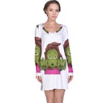 Emoji Zombie Woman Long Sleeve Nightdress