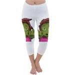 Emoji Zombie Woman Capri Winter Leggings 