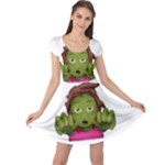 Emoji Zombie Woman Cap Sleeve Dress