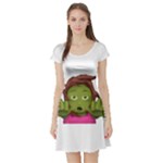 Emoji Zombie Woman Short Sleeve Skater Dress