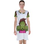 Emoji Zombie Woman Short Sleeve Nightdress