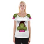 Emoji Zombie Woman Cap Sleeve Top