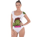 Emoji Zombie Woman Short Sleeve Leotard 