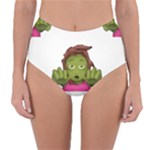 Emoji Zombie Woman Reversible High-Waist Bikini Bottoms