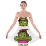 Emoji Zombie Woman Strapless Bra Top Dress