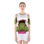 Emoji Zombie Woman Shoulder Cutout One Piece