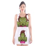 Emoji Zombie Woman Scoop Neck Skater Dress