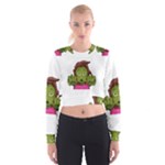 Emoji Zombie Woman Cropped Sweatshirt