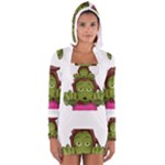 Emoji Zombie Woman Long Sleeve Hooded T-shirt