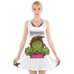 Emoji Zombie Woman V-Neck Sleeveless Dress