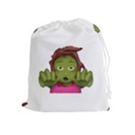 Emoji Zombie Woman Drawstring Pouch (XL)