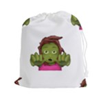 Emoji Zombie Woman Drawstring Pouch (XXL)