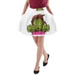 Emoji Zombie Woman A-Line Pocket Skirt