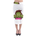 Emoji Zombie Woman Midi Pencil Skirt