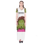 Emoji Zombie Woman Short Sleeve Maxi Dress