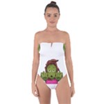 Emoji Zombie Woman Tie Back One Piece Swimsuit