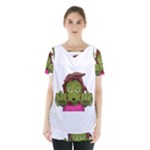 Emoji Zombie Woman Skirt Hem Sports Top