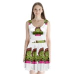 Emoji Zombie Woman Split Back Mini Dress 