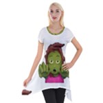 Emoji Zombie Woman Short Sleeve Side Drop Tunic