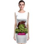 Emoji Zombie Woman Sleeveless Velvet Midi Dress