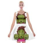 Emoji Zombie Woman Velvet Skater Dress