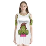 Emoji Zombie Woman Shoulder Cutout Velvet  One Piece