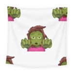 Emoji Zombie Woman Square Tapestry (Large)