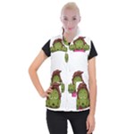 Emoji Zombie Woman Women s Button Up Puffer Vest