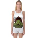 Emoji Zombie Man One Piece Boyleg Swimsuit