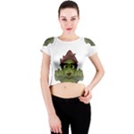 Emoji Zombie Man Crew Neck Crop Top