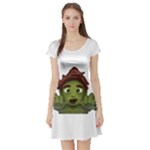 Emoji Zombie Man Short Sleeve Skater Dress