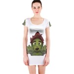 Emoji Zombie Man Short Sleeve Bodycon Dress