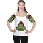 Emoji Zombie Man Cutout Shoulder Tee