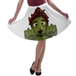 Emoji Zombie Man A-line Skater Skirt