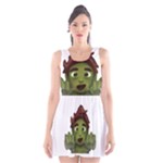 Emoji Zombie Man Scoop Neck Skater Dress