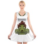 Emoji Zombie Man V-Neck Sleeveless Dress