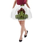 Emoji Zombie Man A-Line Pocket Skirt