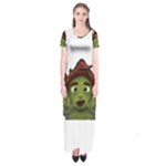 Emoji Zombie Man Short Sleeve Maxi Dress