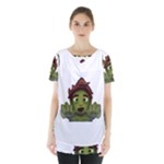 Emoji Zombie Man Skirt Hem Sports Top